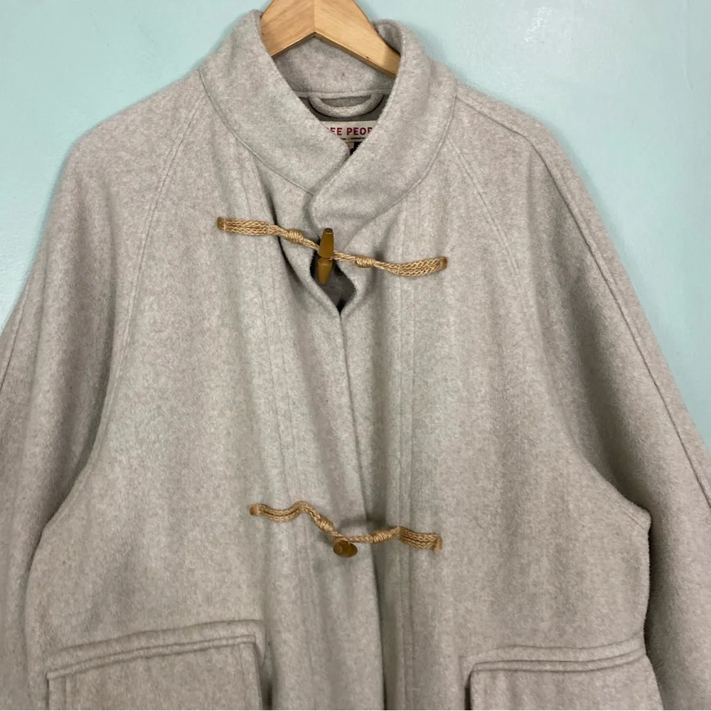 Free People Alma Duffle Coat Gray Tassel Long Length‎ Size Medium MISSING BELT